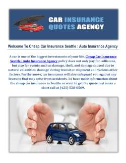 Auto Insurance Agency in Seattle - Cheap Car Insurance