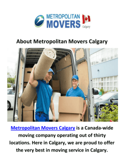 Metropolitan Movers in Calgary, AB