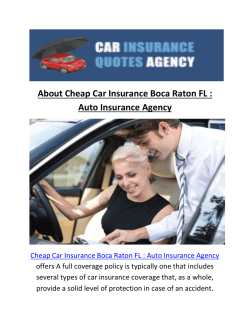 Cheap Car Insurance In Boca Raton FL
