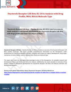 Oxysterols Receptor LXR Beta H2 2016 Analysis with Drug Profile, MOA, ROA & Molecule Type 