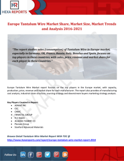 Europe Tantalum Wire Market Share, Market Size, Market Trends and Analysis 2016-2021