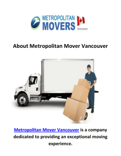 Metropolitan Mover in Vancouver, BC