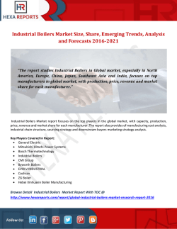 Industrial Boilers Market Size, Share, Emerging Trends, Analysis and Forecasts 2016-2021
