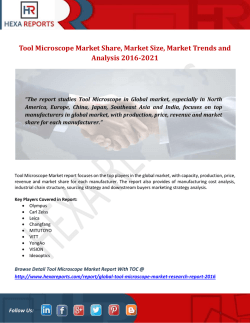 Tool Microscope Market Share, Market Size, Market Trends and Analysis 2016-2021