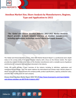 Atosiban Market Size, Share Analysis by Manufacturers, Regions, Type and Application to 2022