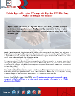 Ephrin Type A Receptor 2 Therapeutic Pipeline H2 2016, Drug Profile and Major Key Players