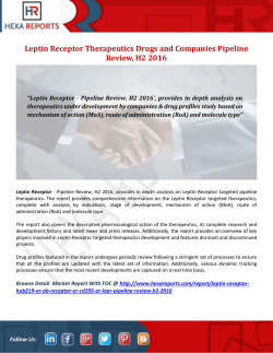 Leptin Receptor Therapeutics Drugs and Companies Pipeline Review, H2 2016
