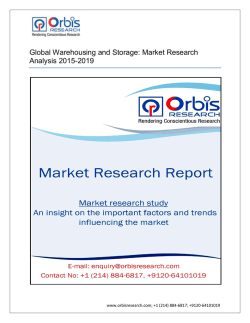 Global Warehousing and Storage Market Research Analysis 2015-2019