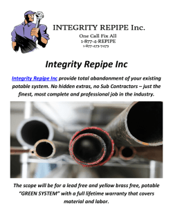 Integrity Repipe Inc : Pex VS Copper