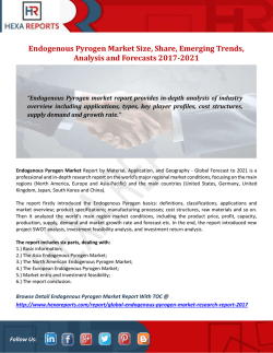 Endogenous Pyrogen Market Size, Share, Emerging Trends, Analysis and Forecasts 2017-2021