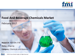 Now Available Global Food and Beverage Chemicals Market Forecast and Growth 2017-2027