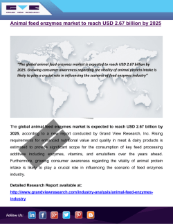 Animal Feed Enzymes Market To Gain From Rising Requirements For Enhanced Nutritional Value And Quality In Meat And Dairy Products Till 2025: Grand View Research, Inc.