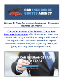 Cheap Auto Insurance - Cheap Car Insurance in San Antonio