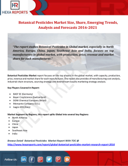 Botanical Pesticides Market Size, Share, Emerging Trends, Analysis and Forecasts 2016-2021