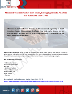 Medical Detacher Market Size, Share, Emerging Trends, Analysis and Forecasts 2016-2021