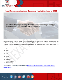 Juice Market Applications, Types and Market Analysis to 2021