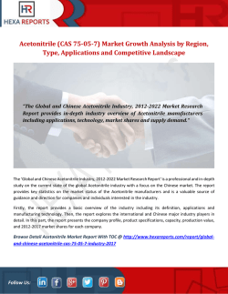 Acetonitrile (CAS 75-05-7) Market Growth Analysis by Region, Type, Applications and Competitive Landscape