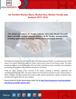 Air Purifier Market Share, Market Size, Market Trends and Analysis 2017-2022