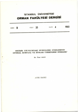 Değişik Uz.D&uuml;z. S&uuml;r. Opt.l Kur. ve Etalar &Uuml;z. Etk. Dr. &Uuml;nal ASAN 1985