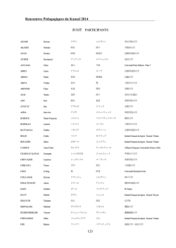 Liste des participants - Rencontres Pedagogiques du Kansai