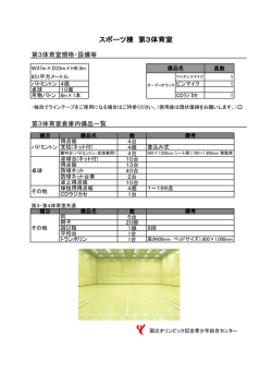スポーツ棟 第3体育室 - 国立オリンピック記念青少年総合センター