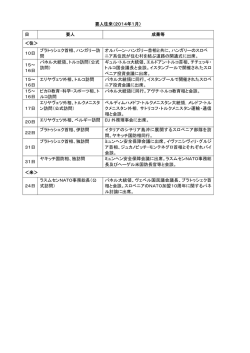 要人往来（2014年1月） 日 要人 成果等 ＜往＞ 10日 ブラトゥシェク首相