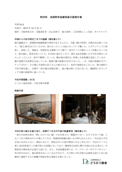 特別枠 多頭飼育崩壊現場支援報告書