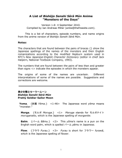 A List of Bishōjo Senshi Sērā Mūn Anime