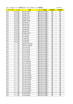 Acer・Gateway「データ復旧安心サービス」付きパソコン対象製品 ブランド