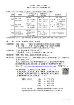 1級・3級・・・午前9時00 分