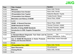 Time Title / Content Speaker 10:00 Welcome Kaoru Aoki