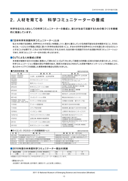 日本科学未来館 2010年活動報告 (2)人材を育てる