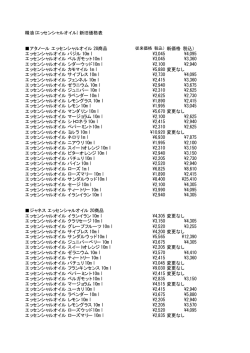 精油(エッセンシャルオイル) 新旧価格表 アタノール エッセンシャルオイル
