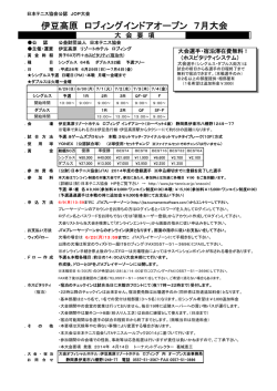 JOP大会 伊豆高原 ロブィングインドアオープン 7月大会
