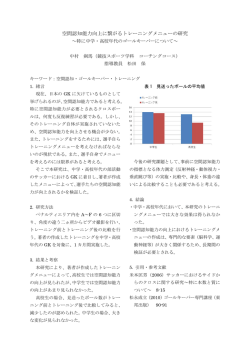 空間認知能力向上に繋がるトレーニングメニューの研究