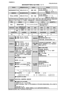 職業実践専門課程の基本情報について