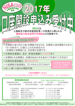 NISA口座開設キャンペーン実施中