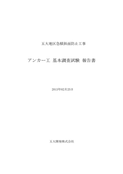 アンカー工 基本調査試験 報告書