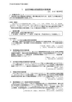 1 品目別輸出促進緊急対策事業