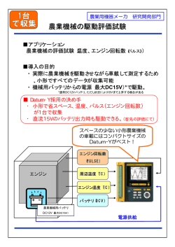 農業機械の駆動評価試験