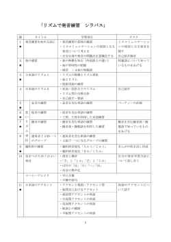 「リズムで発音練習 「リズムで発音練習 シラバス」