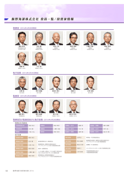 相談役からのメッセージ／投資家情報