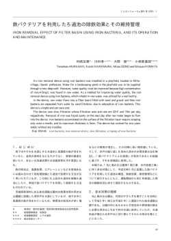 鉄バクテリアを利用したろ過池の除鉄効果とその維持管理