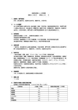 診療科研修コース申請書 研修コース名【 外科コース 】 1．診療科（専門