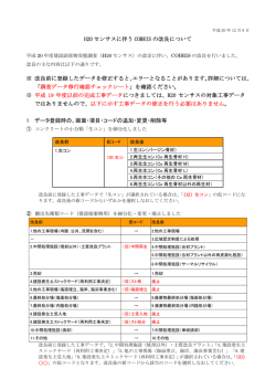 H20 センサスに伴う COBRIS の改良について ※ 改良前に登録した