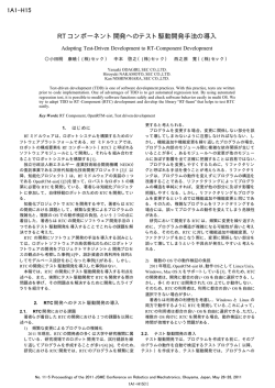 RT コンポーネント開発へのテスト駆動開発手法の導入 1A1-H15