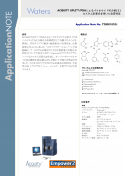 ACQUITY UPLCTM/PDAによるバイオサイドの分析(Ⅱ)