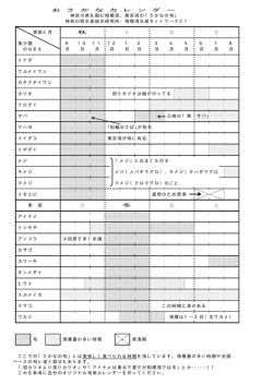 お さ か な カ レ ン ダ ー 神奈川県を囲む相模湾、東京湾の「さかなの旬