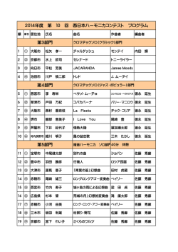 第3部門 第4部門 第5部門 2014年度 第 10 回 西日本ハーモニカ