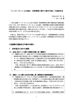 インターネット上の違法・有害情報に関する集中対策